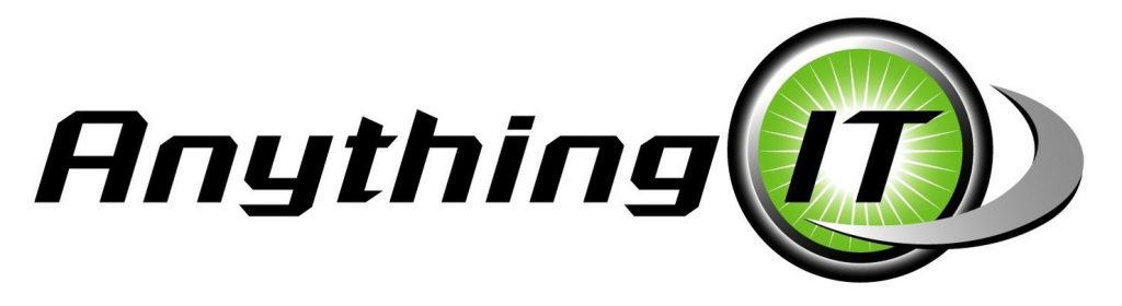 Anything IT logo with green circular design. Anything IT logo with green circular design.