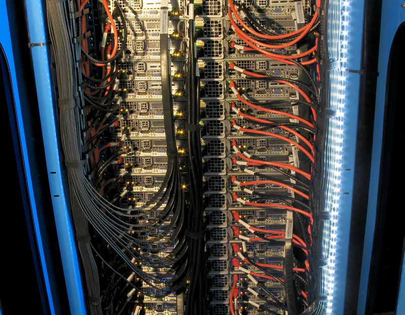 Data center server racks with cables. Data center server racks with cables.