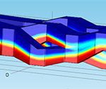 3D geological model with colorful layers.