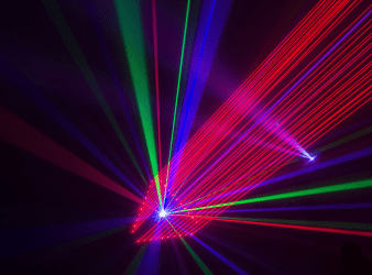 Colorful laser beams in dark room. Colorful laser beams in dark room.