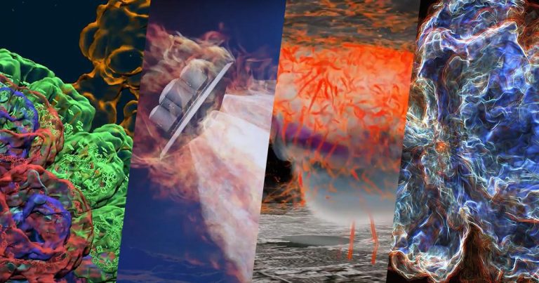 Abstract colorful cosmic and space scenes collage.