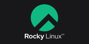 Rocky Linux logo with green circle design.