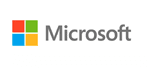 Microsoft logo with colorful square emblem.