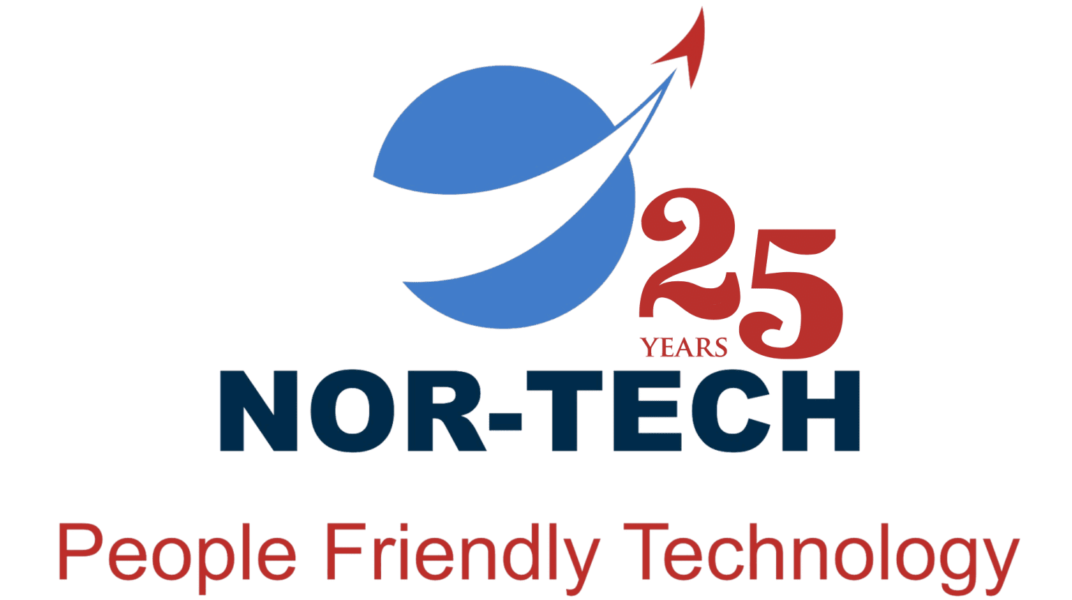 imgi_46_25th-anniversary-horizontal-1536x860 Logo celebrating 25 years of Nor-Tech with a blue swoosh and red arrow.