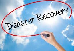 Disaster Recovery written in the sky.