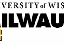 University of Wisconsin-Milwaukee logo with ribbons.