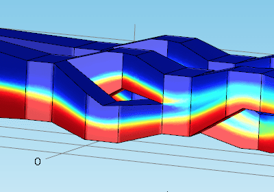 3D geological model with colorful layers.