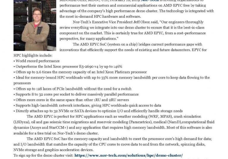 Article about AMD EPYC performance testing.
