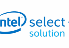 Intel Select Solutions logo on a blue background.